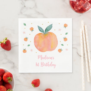 One Sweet Peach Birthday Napkin