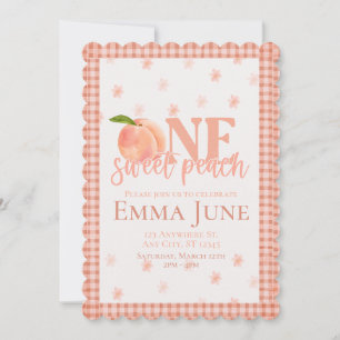 One Sweet Peach   First Birthday Invitation 