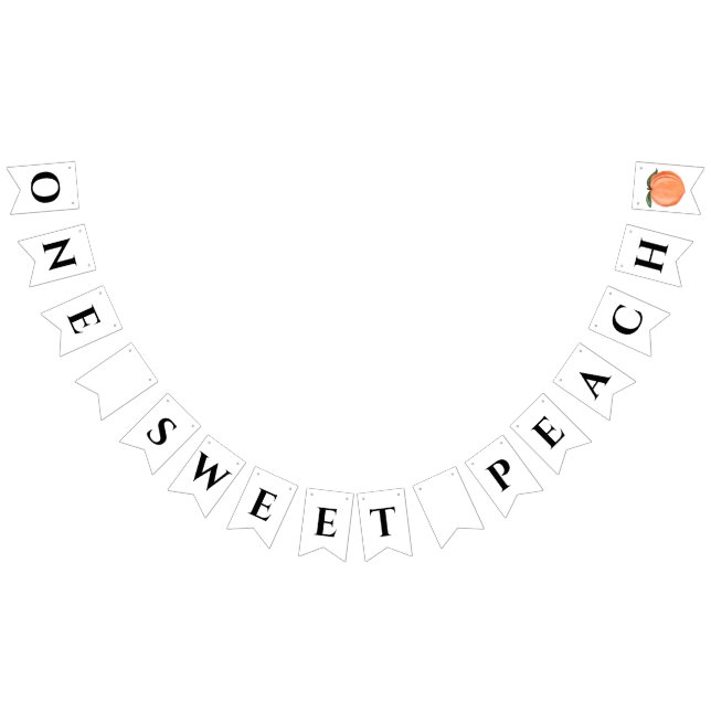 One Sweet Peach First Birthday Party Bunting (All)