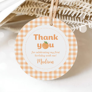 One Sweet Peach Girl 1st Birthday Favour Tags