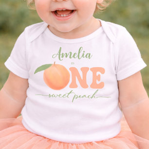 One Sweet Peach Girls First Birthday  Baby T-Shirt