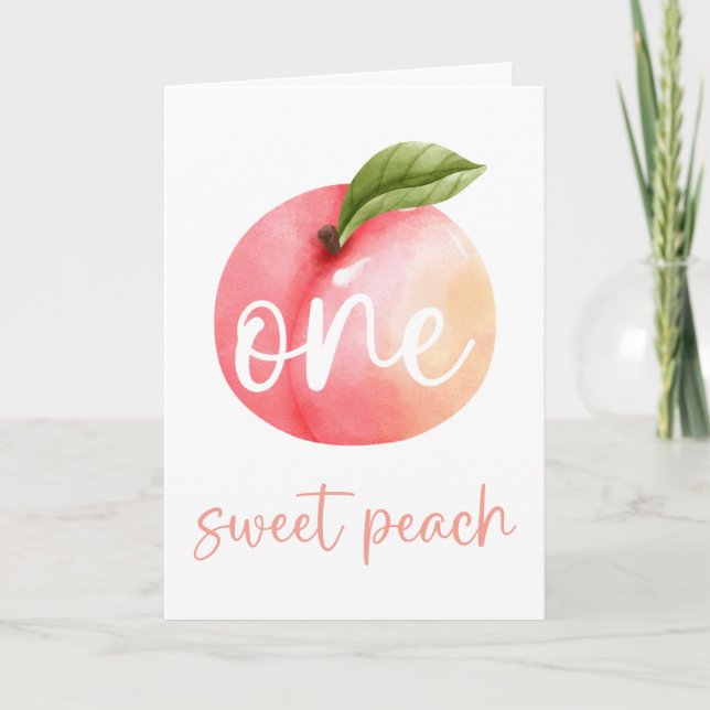 One Sweet Peach Happy Birthday Card (Front)