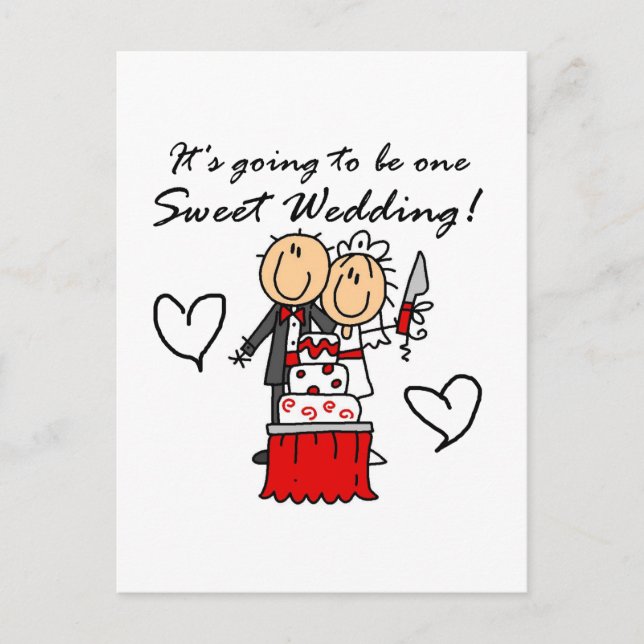 One Sweet Wedding T-shirts and Gifts Announcement Postcard (Front)