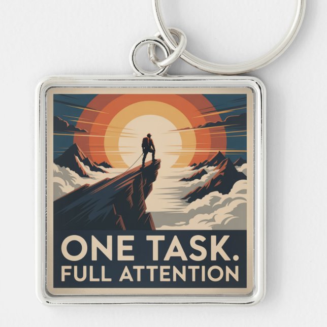 One Task. Full Attention Key Ring (Front)