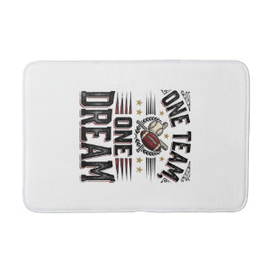 One Team One Dream Vintage Sports Team Shirt_1 Bath Mat