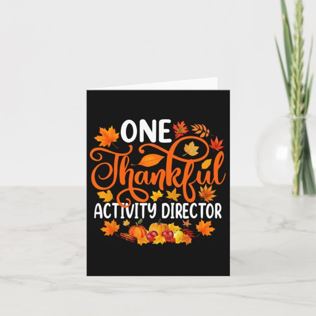 One Thankful Activity Director Fall Autumn Thanksg Card (Front)