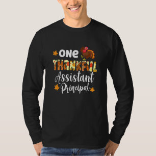 One Thankful Assistant Principal Autumn Thanksgivi T-Shirt