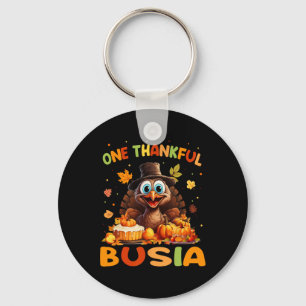One Thankful Busia Graphic Fall Thanksgiving Key Ring