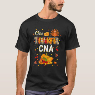 One Thankful Cna Fall Leaves Autumn Cna Thanksgivi T-Shirt