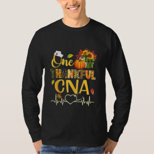 One Thankful Cna Nurse Pumpkin Stethoscope Thanksg T-Shirt