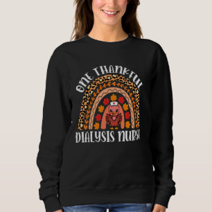 One Thankful Dialysis Nurse Turkey Boho Rainbow Th Sweatshirt