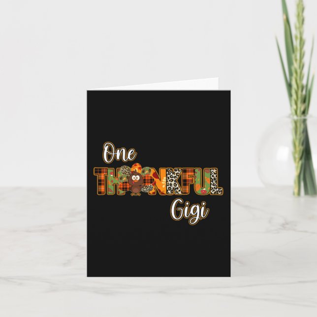 One thankful Gigi turkey blessed Gigi pumpkin than Card (Front)