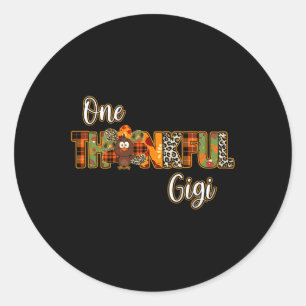 One thankful Gigi turkey blessed Gigi pumpkin than Classic Round Sticker
