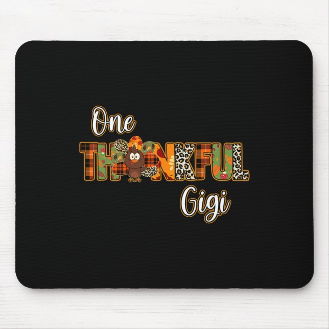 One thankful Gigi turkey blessed Gigi pumpkin than Mouse Mat (Front)