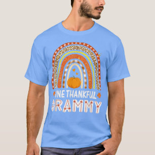 One Thankful Grammy Rainbow Leopard Fall Autumn Th T-Shirt