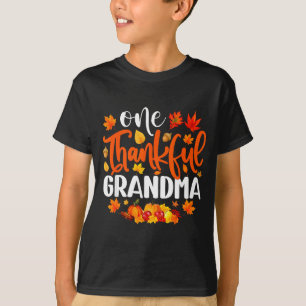 One Thankful Grandma Funny Fall Autumn Thanksgivin T-Shirt