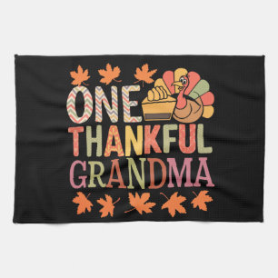 One Thankful Grandma Nana Turkey Thanksgiving Day Tea Towel