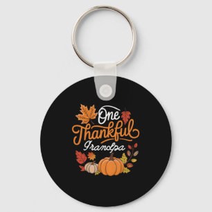 One Thankful Grandpa Autumn Fall Thanksgiving Pump Key Ring