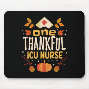 One Thankful ICU Nurse Fall Thanksgiving  Mouse Mat