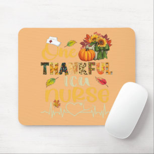 One Thankful ICU Nurse Pumpkin Stethoscope Thanksg Mouse Mat