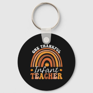 One Thankful Infant Teacher Groovy Thanksgiving Ra Key Ring