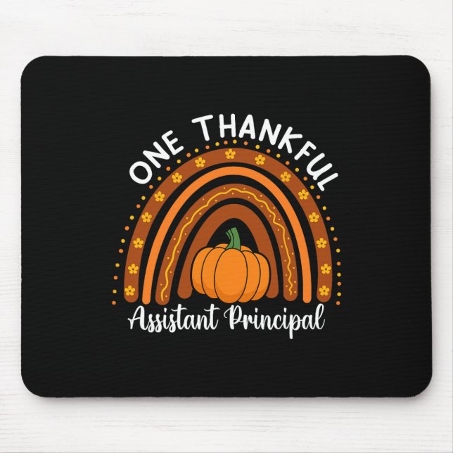 One Thankful Istant Principal Thanksgiving Front O Mouse Mat (Front)