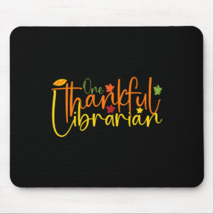 One Thankful Librarian Tee Fall Autumn Thanksgivin Mouse Mat
