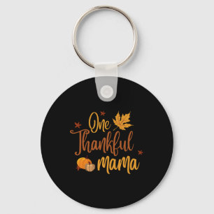 One Thankful Mama Autumn Fall Mother Thanksgiving Key Ring