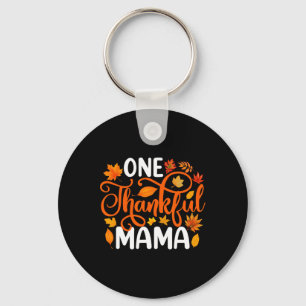 One Thankful Mama Funny Fall Autumn Thanksgiving  Key Ring