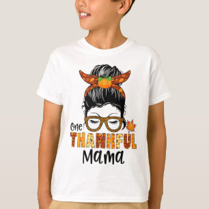 One Thankful Mama Funny Fall Autumn Thanksgiving M T-Shirt