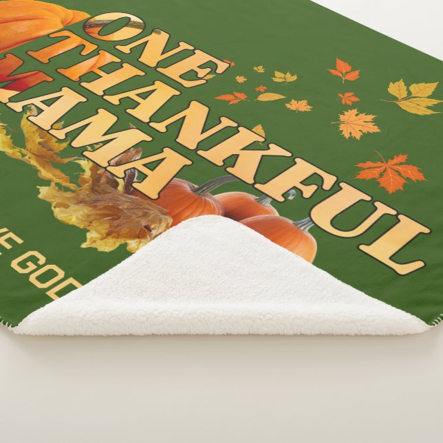 ONE THANKFUL MAMA MOM Stylish Thanksgiving Sherpa Blanket (3/4)