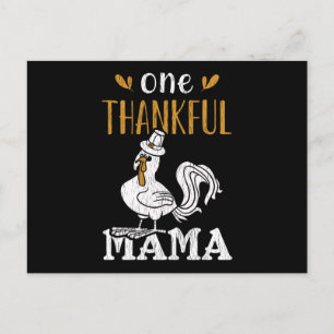 One Thankful Mama Turkey Thanksgiving Nana Grandma Postcard
