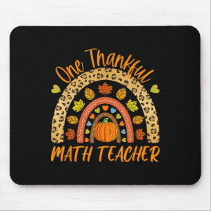 One Thankful Math Teacher Fun Thanksgiving Autumn  Mouse Mat