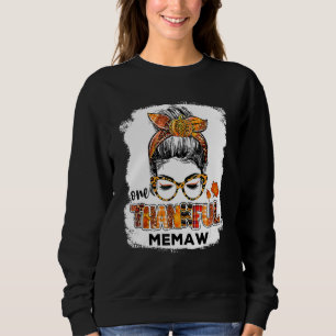 One Thankful Memaw Fall Costume Leaves Autumn Than Sweatshirt