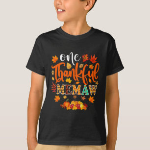 One Thankful Memaw Funny Fall Autumn Thanksgiving T-Shirt