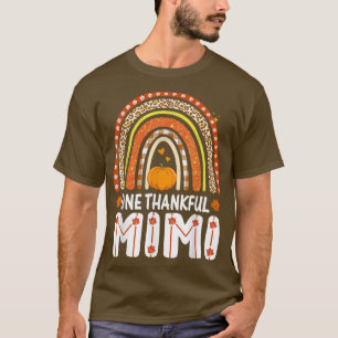 One Thankful Mimi Rainbow Leopard Fall Autumn Than T-Shirt