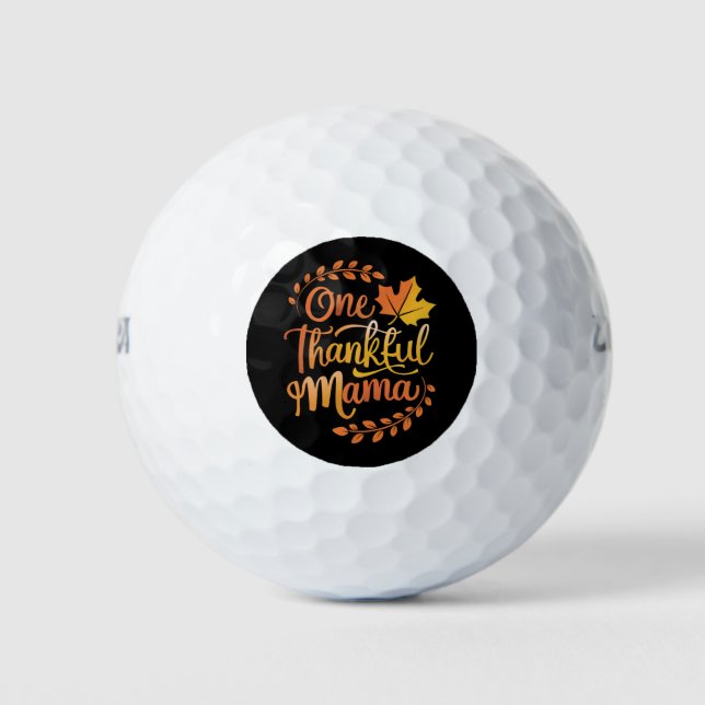 One Thankful Mum Cute Fall Thanksgiving  Autumn  Golf Balls (Front)
