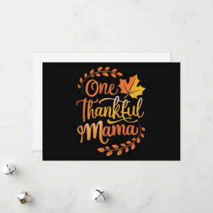 One Thankful Mum Cute Fall Thanksgiving Autumn Holiday Card