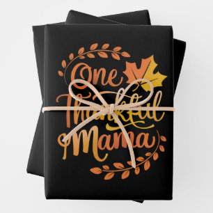 One Thankful Mum Cute Fall Thanksgiving  Autumn  Wrapping Paper Sheet