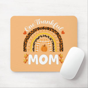 One Thankful Mum Thanksgiving Rainbow Fall Leopard Mouse Mat