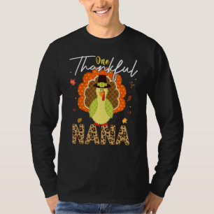 One Thankful Nana Gobble Turkey Fall Autumn Thanks T-Shirt