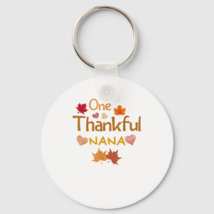 one thankful nana thanksgiving day family matching key ring