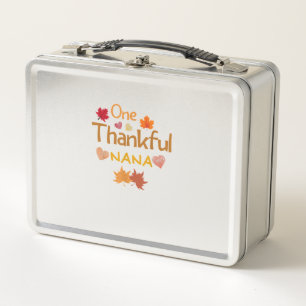 one thankful nana thanksgiving day family matching metal lunch box