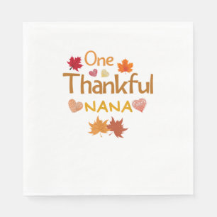 one thankful nana thanksgiving day family matching napkin