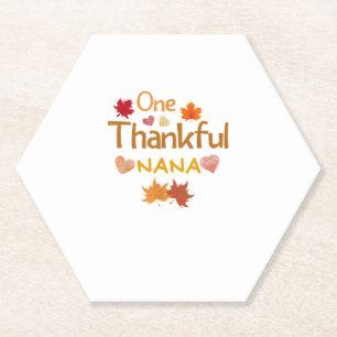 one thankful nana thanksgiving day family matching paper coaster