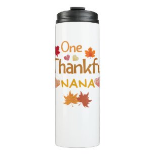 one thankful nana thanksgiving day family matching thermal tumbler
