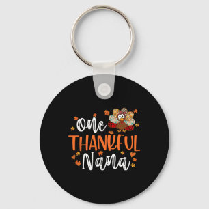One Thankful Nana Thanksgiving Family Matching Tur Key Ring