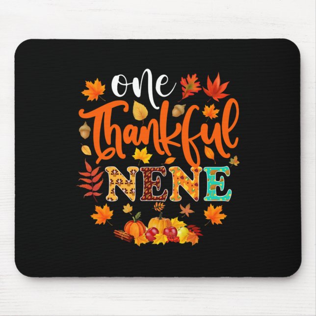 One Thankful Nene  Funny Fall Autumn Thanksgiving  Mouse Mat (Front)