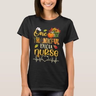 One Thankful NICU Nurse Pumpkin Stethoscope Thanks T-Shirt