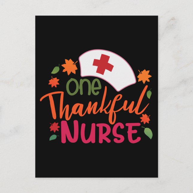 One Thankful Nurse Appreciation Thanksgiving Postcard (Front)